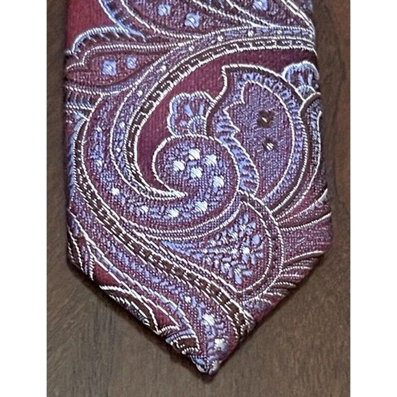 Nautica Blue Burgundy 100% Silk Men’s Neck Tie Made In China - Picture 6 of 9